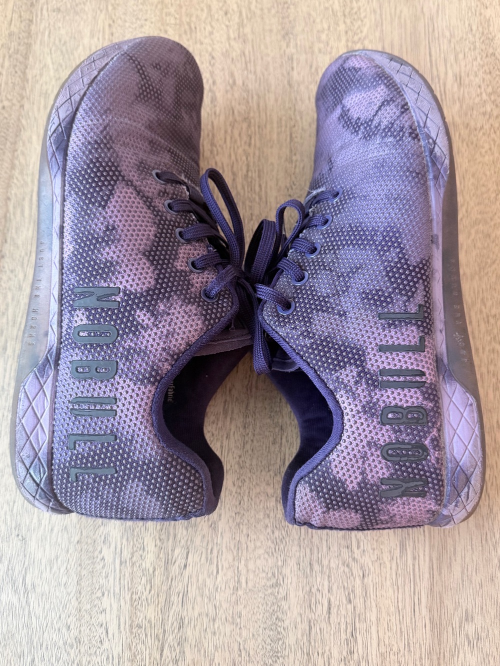 NOBULL Purple Tie-Dye Knit Training Superfabric Plus Shoes Womens 13 men’s 11.5